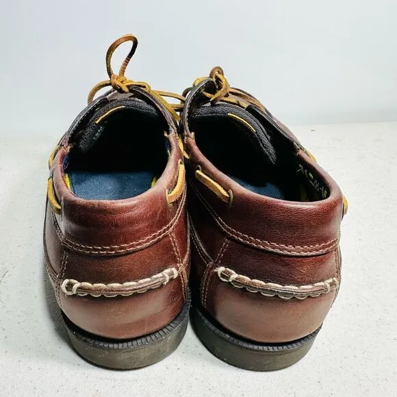 Timberland Kia Wah Bay Brown Leather 2 Eye Classic Men's Boat Shoes Sz 12M