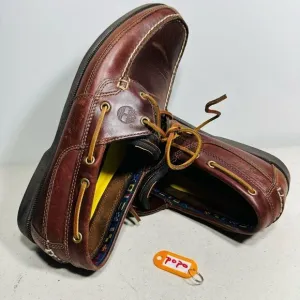 Timberland Kia Wah Bay Brown Leather 2 Eye Classic Men's Boat Shoes Sz 12M