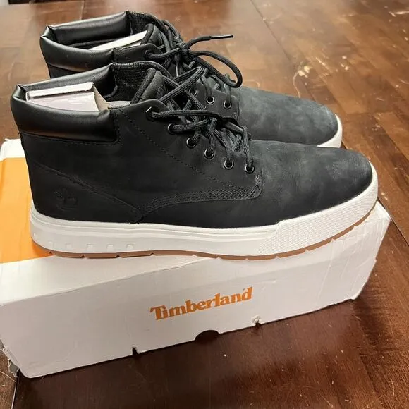 Timberland Maplegrove Chukka Boots Mid Lace Sneaker Men 10.5 Jet Black Hiking‎