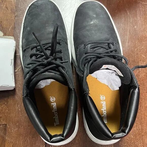 Timberland Maplegrove Chukka Boots Mid Lace Sneaker Men 10.5 Jet Black Hiking‎