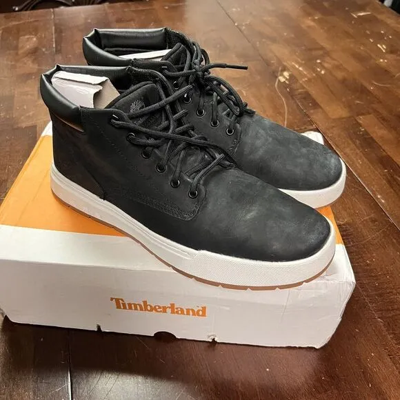 Timberland Maplegrove Chukka Boots Mid Lace Sneaker Men 10.5 Jet Black Hiking‎