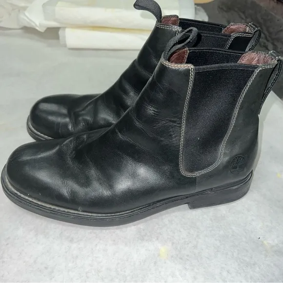 Timberland Men Boots Torrance Chelsea Black 77032 Leather Chukka Waterproof 12M