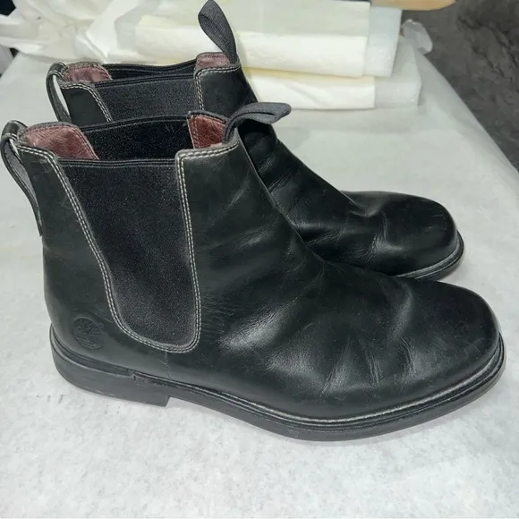 Timberland Men Boots Torrance Chelsea Black 77032 Leather Chukka Waterproof 12M