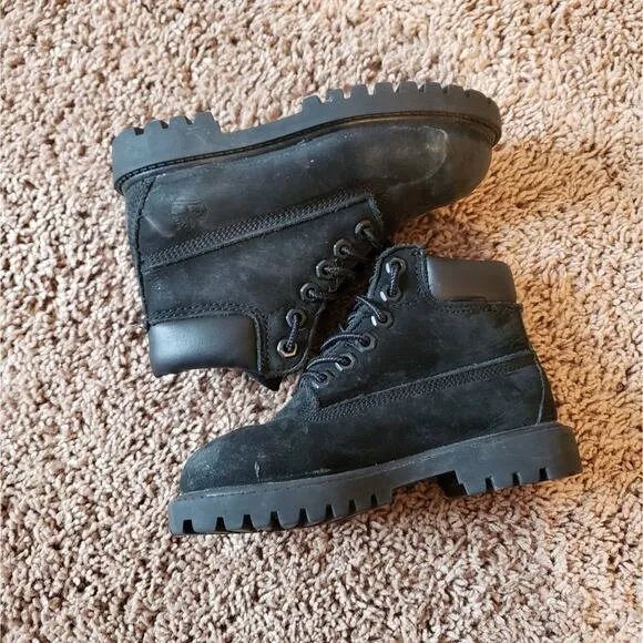 Timberland premium 6&quot; waterproof boot lace up nubuck leather black toddler 9