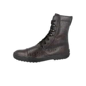 Tod’s Brown Buffalo Leather Lace-up Combat Boots Size 10 EU/11 USA