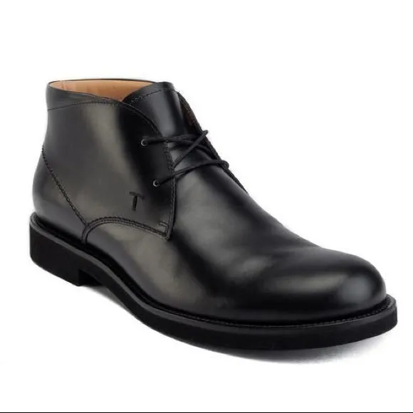 Tod’s Tolacco Chukka boots black leather men 8