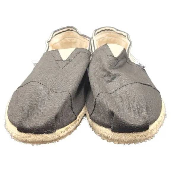 TOMS Classic Canvas Alpargatas Men's Shoes Black Striped size 10 NWOT