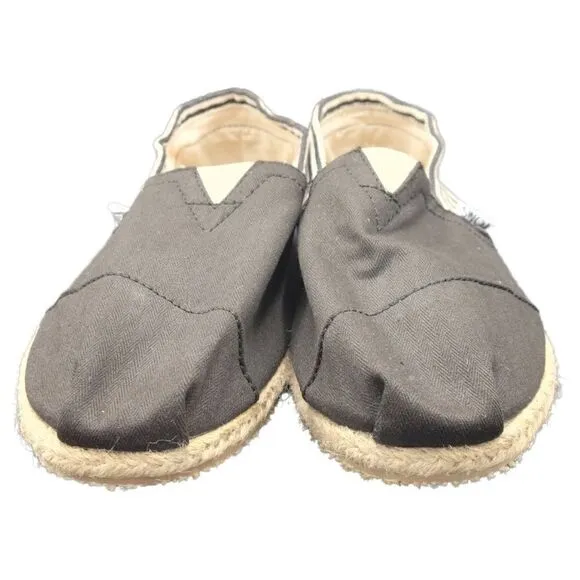TOMS Classic Canvas Alpargatas Men's Shoes Black Striped size 10 NWOT