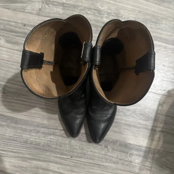 Tony‎ Lama Black Leather Cowboy Western Boots Men's 10.5EE
