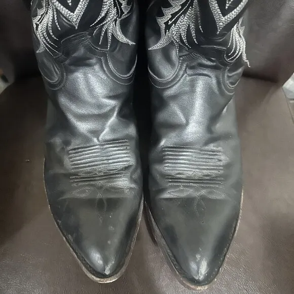 Tony‎ Lama Black Leather Cowboy Western Boots Men's 10.5EE
