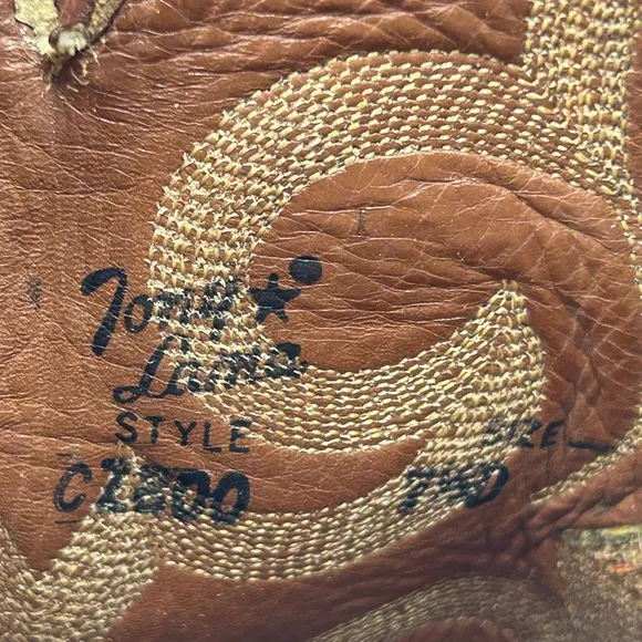 Tony Lama men 7.5 exotic quill cowboy boots