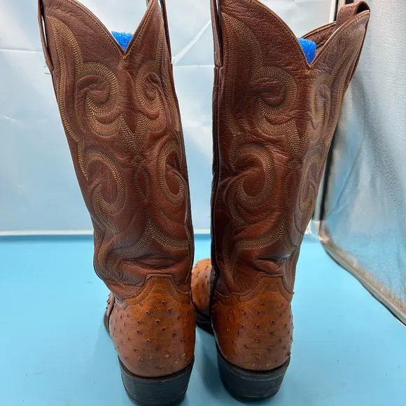Tony Lama men 7.5 exotic quill cowboy boots