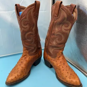 Tony Lama men 7.5 exotic quill cowboy boots
