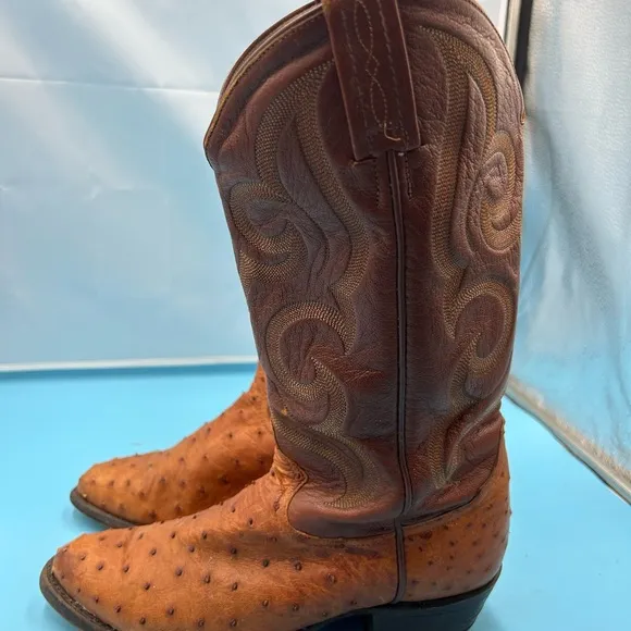 Tony Lama men 7.5 exotic quill cowboy boots