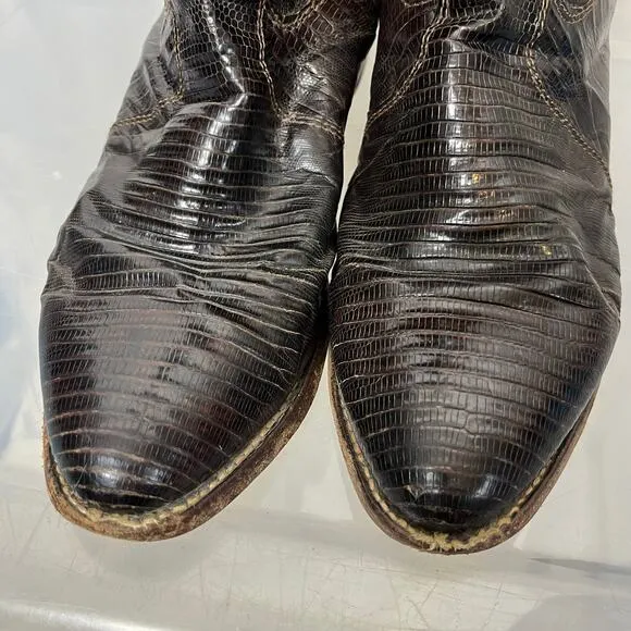 Tony Lama Men Size 10 EE Cowboy Western Boots‎ 2&quot; Stacked Heel Brown Tan