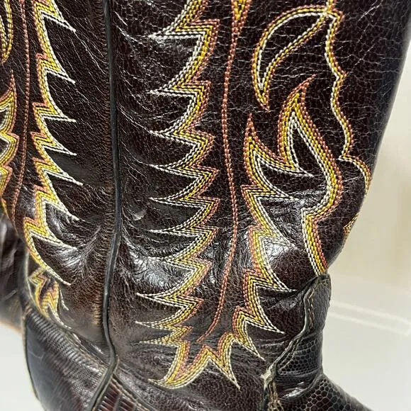 Tony Lama Men Size 10 EE Cowboy Western Boots‎ 2&quot; Stacked Heel Brown Tan