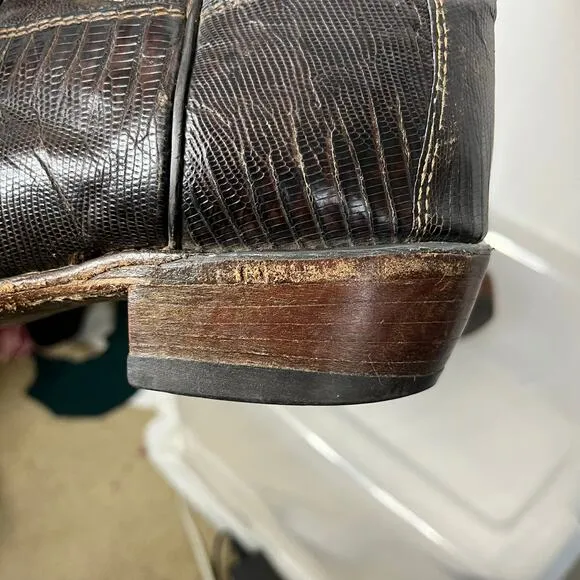 Tony Lama Men Size 10 EE Cowboy Western Boots‎ 2&quot; Stacked Heel Brown Tan
