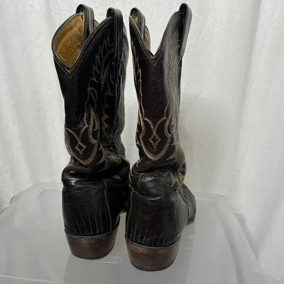 Tony Lama Men Size 10 EE Cowboy Western Boots‎ 2&quot; Stacked Heel Brown Tan