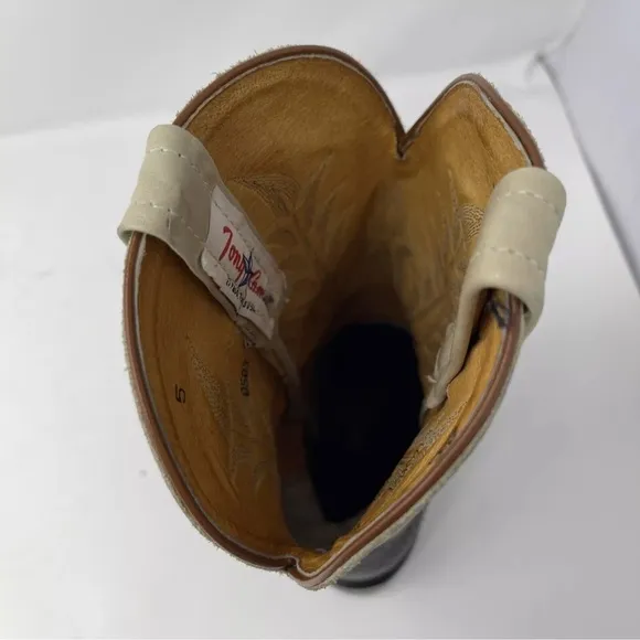 Tony Lama Size 6B Buckaroo Cowboy Boots Round Toe Sunset Renegade Leather