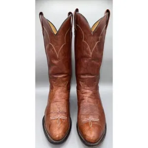 Tony Llama Boots Men 9 1/2 D Cognac Western Cowboy Rodeo Leather Ranch‎ Work