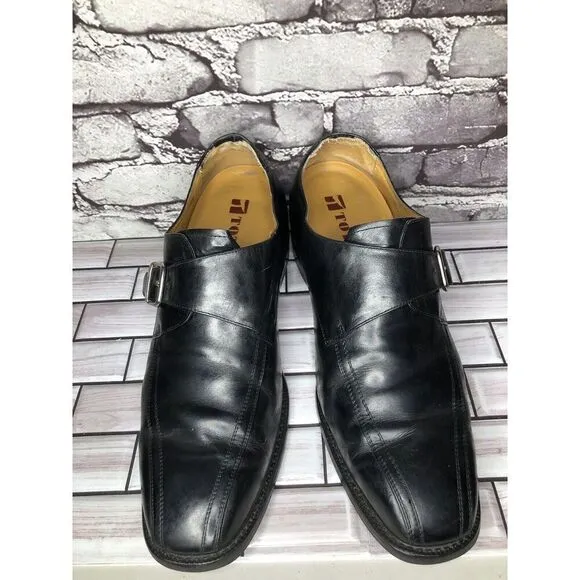 Toto Black Leather Monk Buckle Strap Loafers Dress Shoes Men’s Sz 10.5M US/44EU