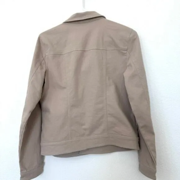 TRIBAL Stretch Utility Jacket Beige PS Cotton Blend Classic Minimalist Neutral