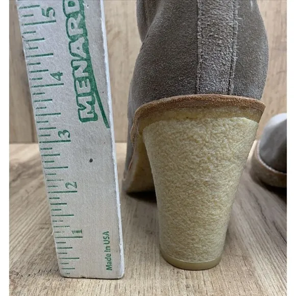 UGG Camille Tall Heeled Lace Up Boots Shoes Women's 9.5 Tan Suede Calf High 3215