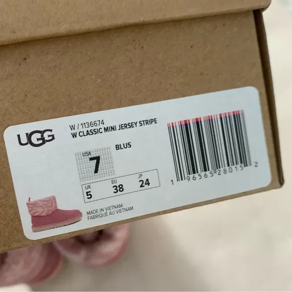 UGG CLASSIC MINI JERSEY STRIPE BOOT