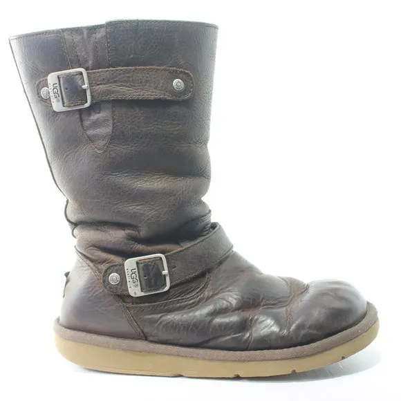 Ugg Kensington Brown Leather Buckle Boots Size US Womens 9 Men 7 EU40