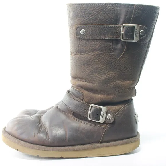 Ugg Kensington Brown Leather Buckle Boots Size US Womens 9 Men 7 EU40