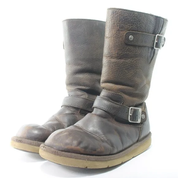 Ugg Kensington Brown Leather Buckle Boots Size US Womens 9 Men 7 EU40