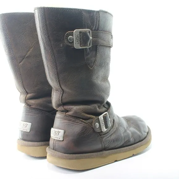 Ugg Kensington Brown Leather Buckle Boots Size US Womens 9 Men 7 EU40