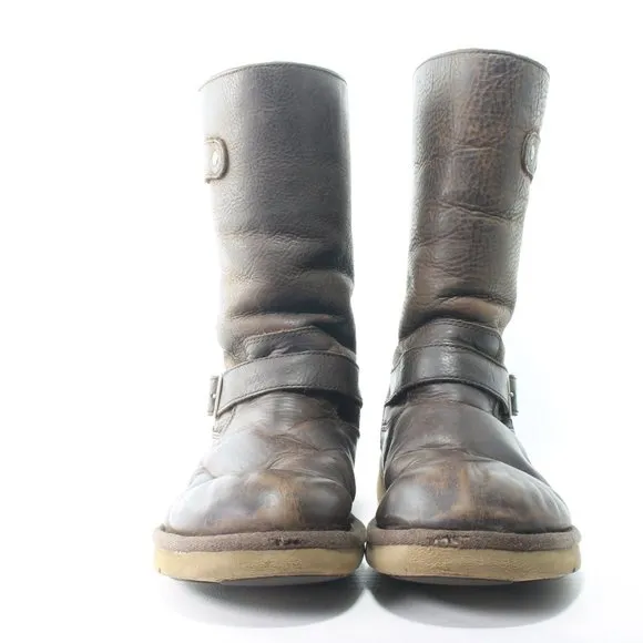 Ugg Kensington Brown Leather Buckle Boots Size US Womens 9 Men 7 EU40
