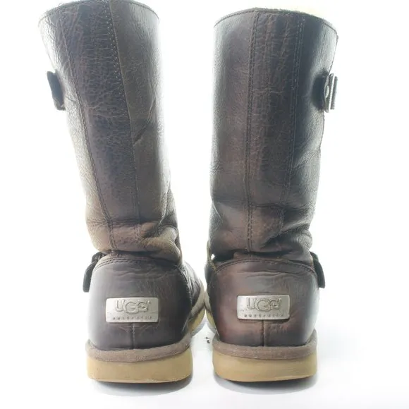 Ugg Kensington Brown Leather Buckle Boots Size US Womens 9 Men 7 EU40