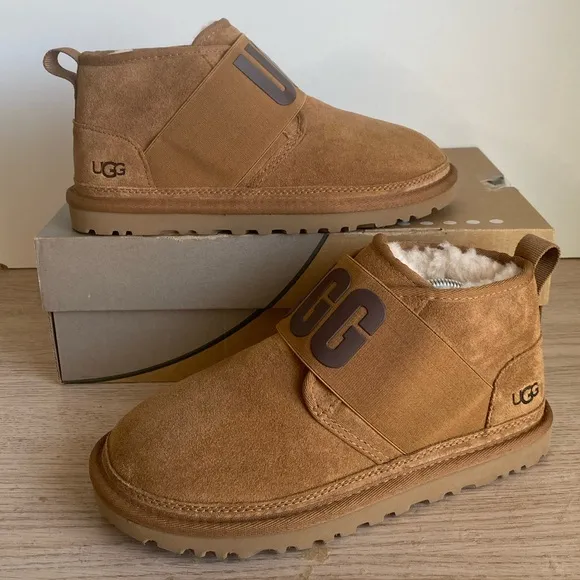Ugg Neumel II Graphic Chestnut Suede Ankle Boots- SZ Men 6- Women 7.5