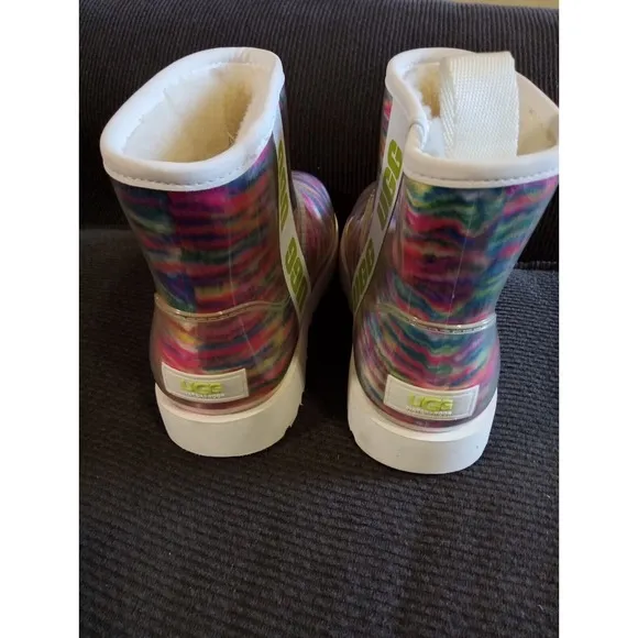 UGG Shoes Youth/Women's 7 Classic Little Girls Clear Pixelate Tie Dye Boots
