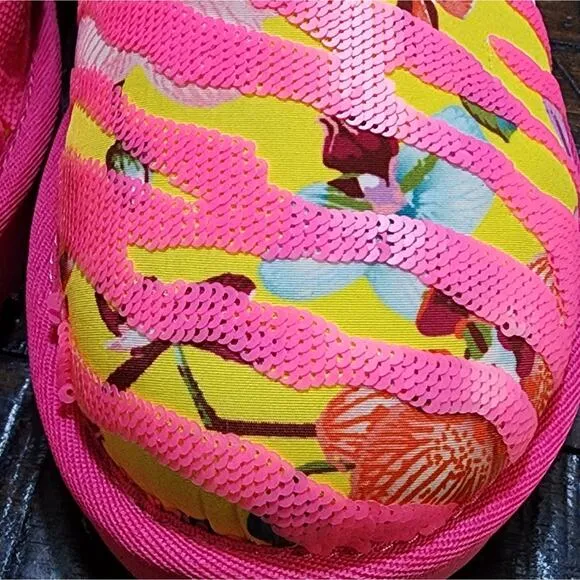 Ugg Womens Shoes Ugg Women’s Classic Mini Tiger Flower Boots Pink/Yellow size 7
