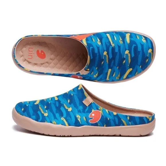 UIN Men's Mules Walking Casual Travel Shoes (Van Gogh w/ Cypresses V1 Slippers)