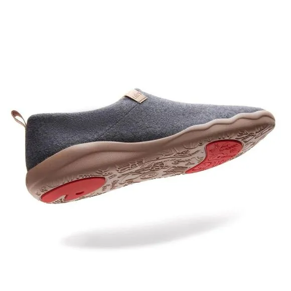 UIN Men's Travel Walking Slip On Casual Shoes (DIMGRAY KNITTED WOOL)New No Box