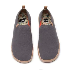 UIN Men's Travel Walking Slip On Casual Shoes (DIMGRAY KNITTED WOOL)New No Box