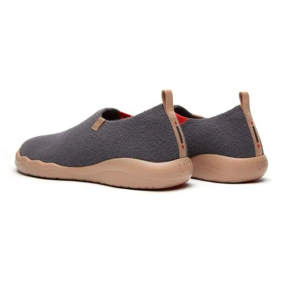 UIN Men's Travel Walking Slip On Casual Shoes (DIMGRAY KNITTED WOOL)New No Box