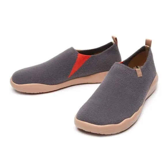UIN Men's Travel Walking Slip On Casual Shoes (DIMGRAY KNITTED WOOL)New No Box