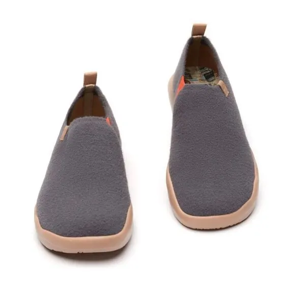 UIN Men's Travel Walking Slip On Casual Shoes (DIMGRAY KNITTED WOOL)New No Box