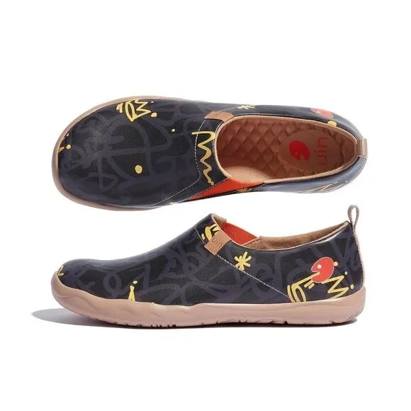 UIN Men's Walking Shoes Microfiber Casual Loafers Comfort Sneaker (Lovely Crown)
