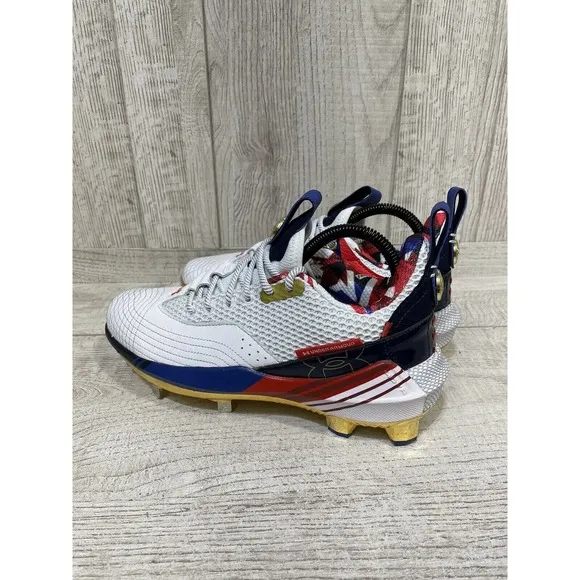 Under Armour Harper 7 USA ST HOVR Baseball Cleats 3025645-100 Men's Sz 7.5 New
