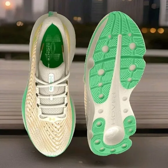 Under Armour Infinite Pro Running Shoes - Ivory/Green - Men's Size 9.5