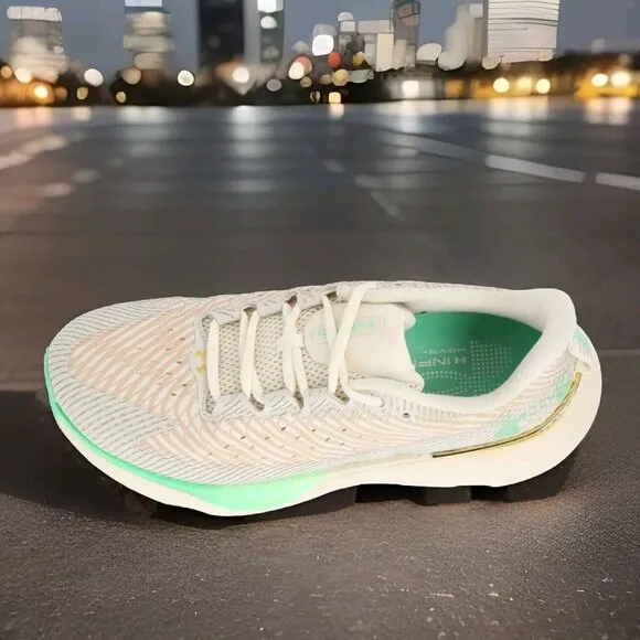 Under Armour Infinite Pro Running Shoes - Ivory/Green - Men's Size 9.5