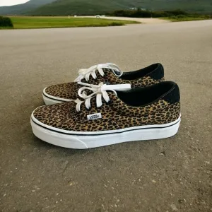 Unisex Shoes VANS Leopard Print Sneakers Lace Up Athletic Shoes Skateboard Shoes