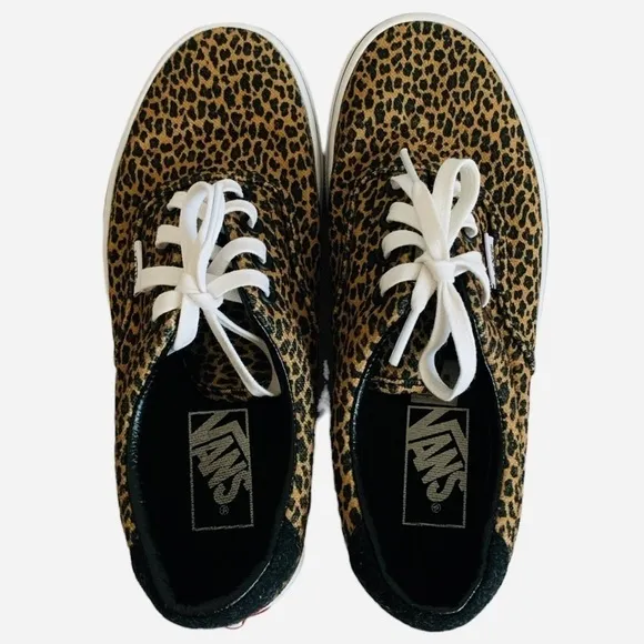 Unisex Shoes VANS Leopard Print Sneakers Lace Up Athletic Shoes Skateboard Shoes