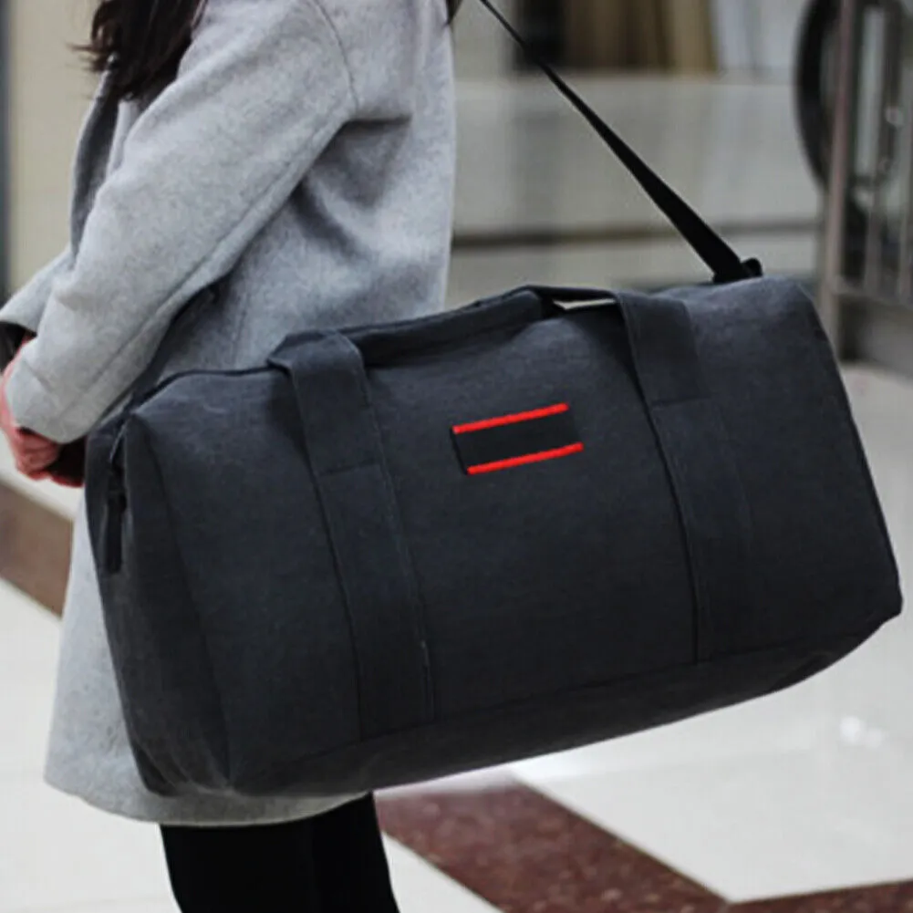 US 1-2Pc Sport Travel Luggage Handbag Tote Shoulder Military Canva Duffle GymBag